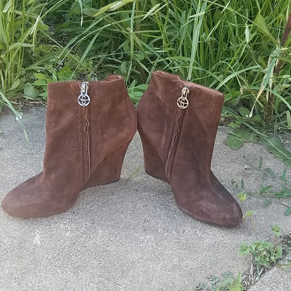 Sam Edelman Brown Suede Wedges 7 - Picture 3 of 9